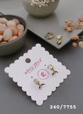 Gold-Tone Square Crystal Hoop Earrings – 240/7755