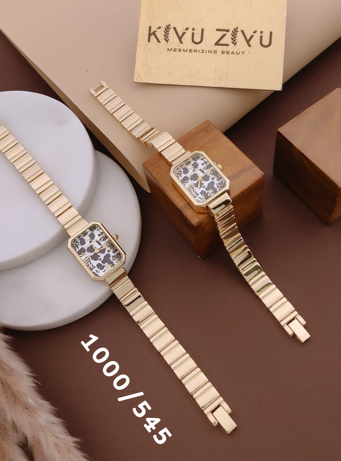 Leopard Rectangle Bracelet Watch (1000/545)