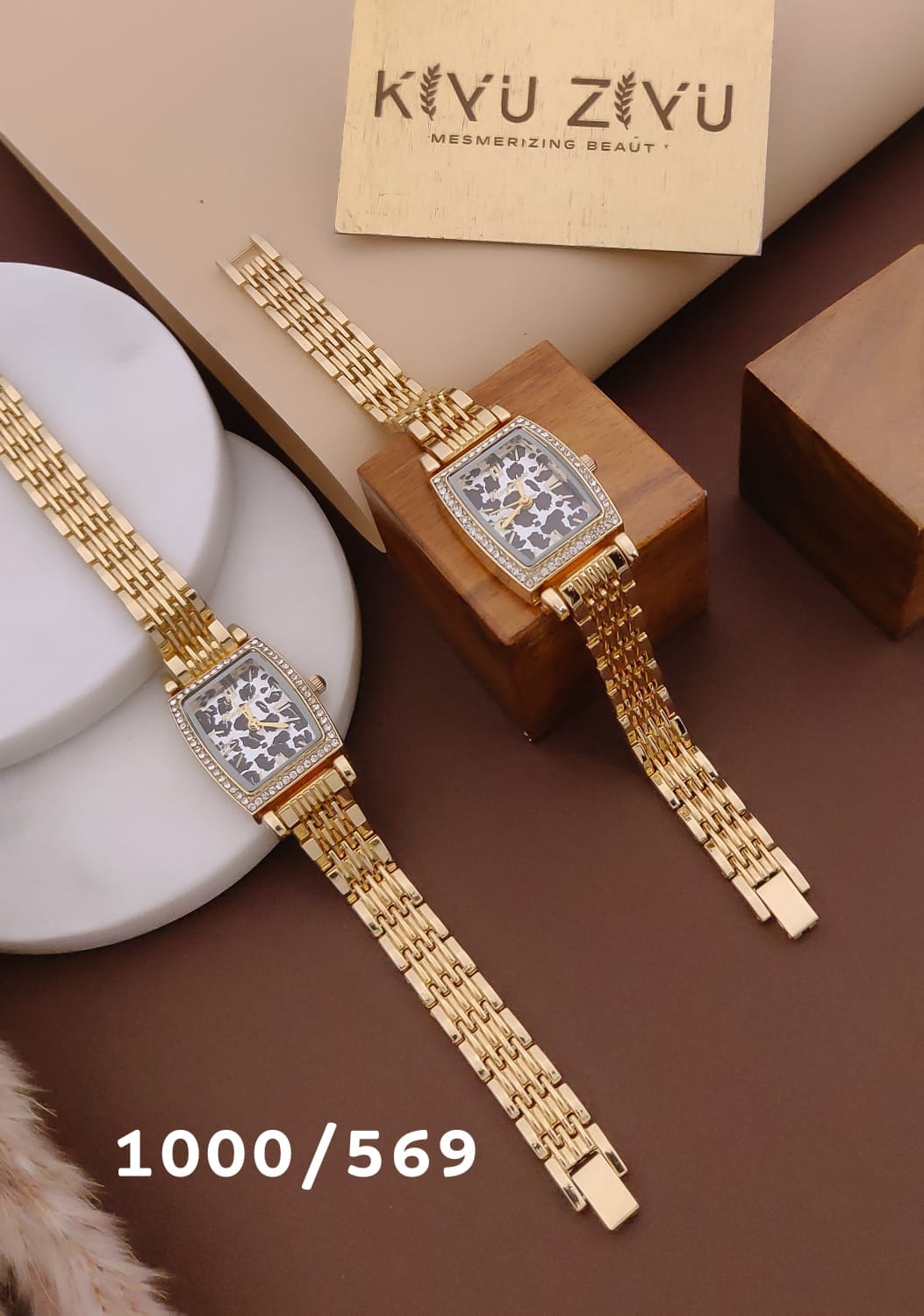 Square Crystal Leopard Watch (1000/569)