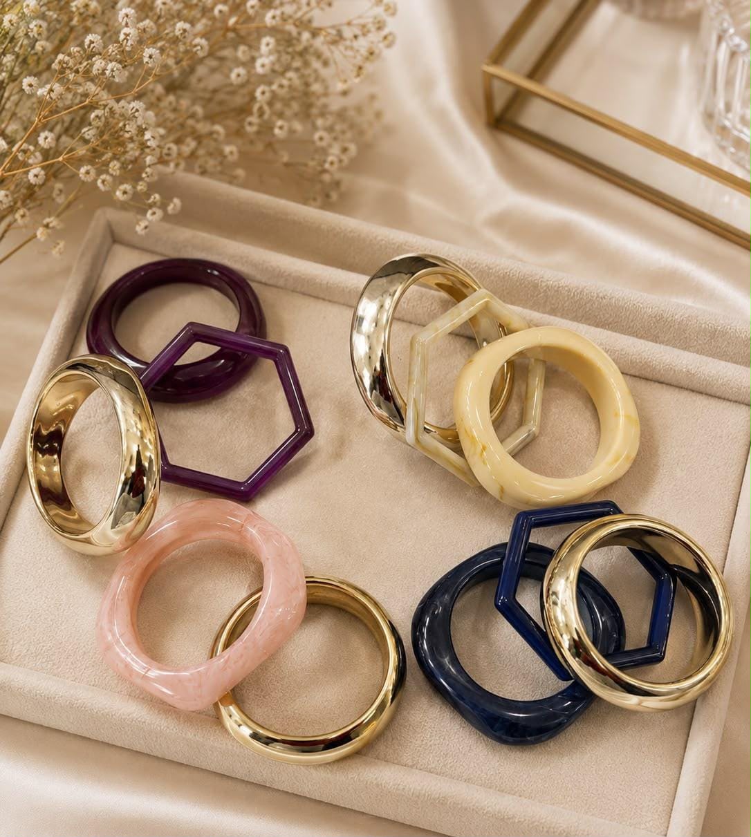 Nova Geometry Bangle Stack