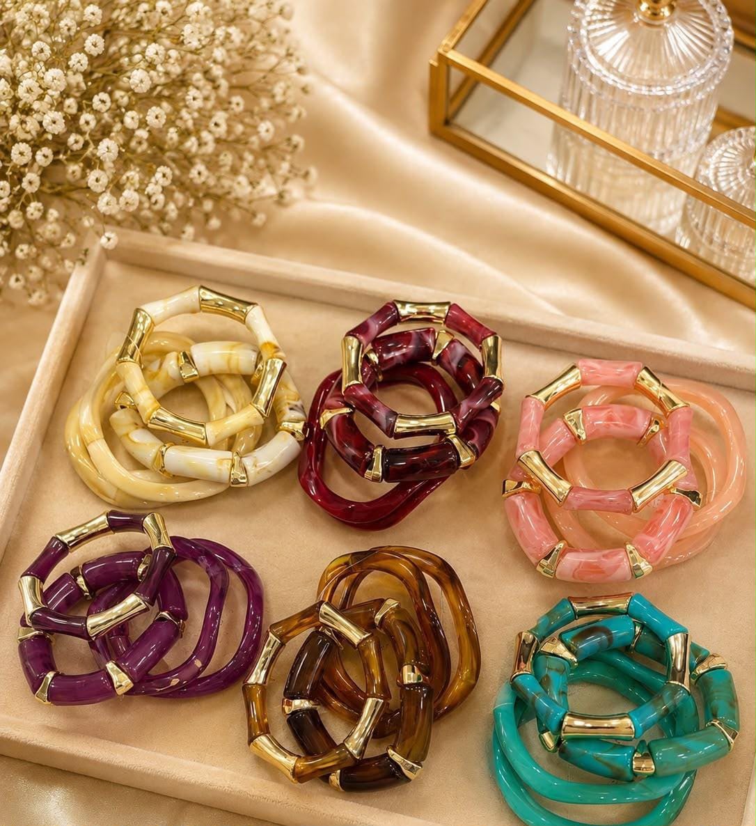 Bamboo Luxe Resin Bangle Set